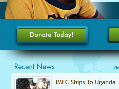 Home Page for Medical Equipment Donations button callout futura home page web design