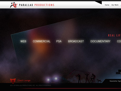 Parallax home page illustration web design