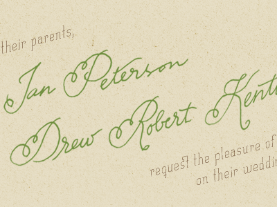 Kenton wedding invite handdrawn invitation script wedding