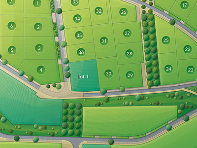 Housing estate map 3 city green housing estate illustration map vector