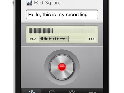 sound recorder anisotropic app application audio button circle glow iphone record red shiny ui