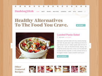 Dashing Dish Redesign Final dashing design dish food homepage redesign web website yumyum