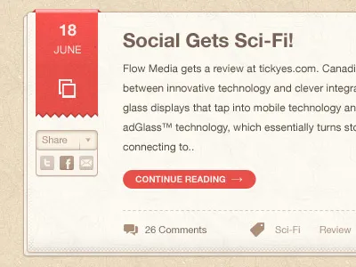 blogpage blog post ribbon ui vintage webdesign