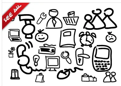 Vector symbols doodle sketch symbols vector