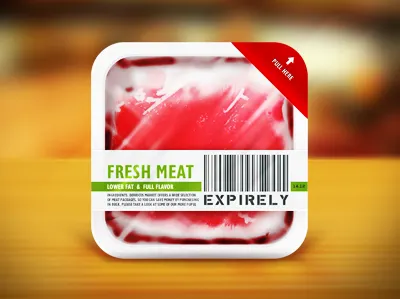 App Icon - Expirely app app icon application clean expired expirely expirely icon food green here icon icons iphone iphone app icon minimal prespective pull realistic red wood