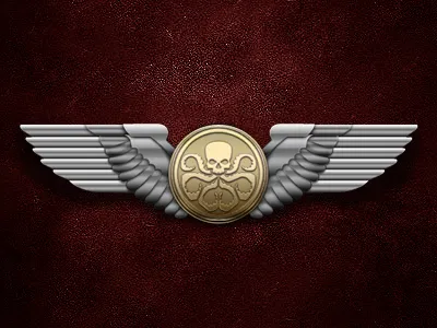 HYDRA badge captain america chrome coin germany hydra marvel metal nazzi shield wings