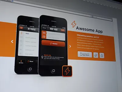 App landing page app fun icon ios iphone landing page social ui web