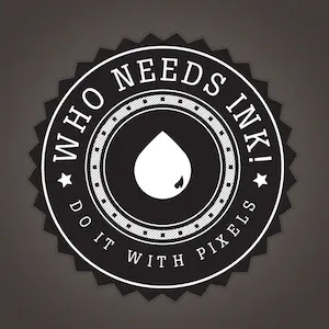 who needs ink! Final Logo illustrator logo round