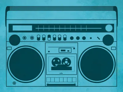 Fresh Prints boombox poster vector art