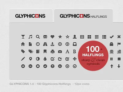 GLYPHICONS Halflings 12px icons ipad iphone lion monochromatic pictograms symbols