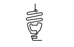 Bulb continuous line vector