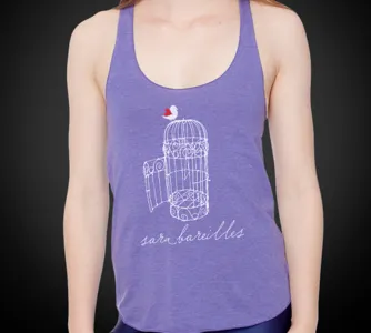 Sara Bareilles tank top design bird cage free heart merch music purple red sara bareilles strawberryluna t shirt tank top white
