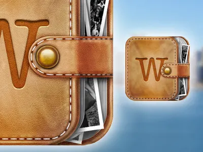 Wallet icon book book icon ios iphone leather notebook paper photos texture wallet