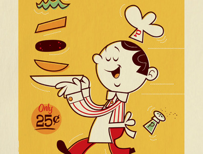 Burger Time cropped 1988 advertisment arcade burger chef dave g1988 gallery game illustration montygog pepper perillo peter time vector video vintage