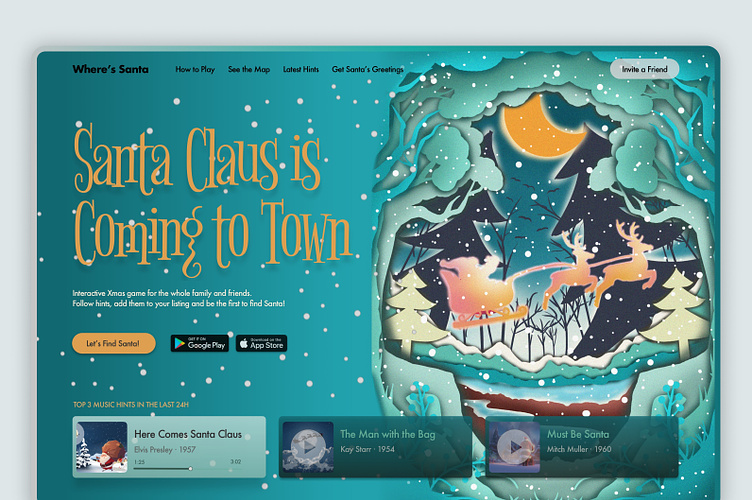 Where's Santa Website Landing Page - Christmas Game