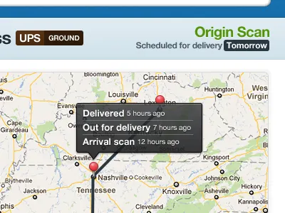 TrackThePack Redesign: Progress and Status app map redesign tracking trackthepack ui web
