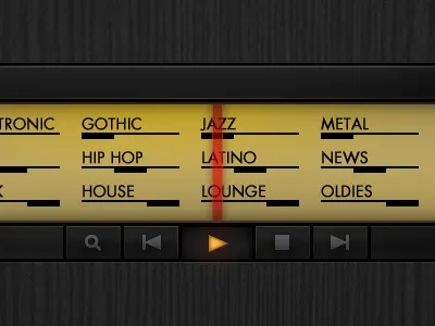 Radio ios ipad music photoshop ui