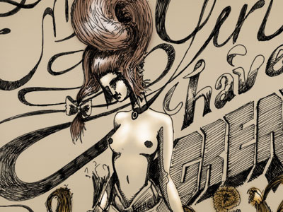 Emo Girls Have Great Hair ballpoint pen drawing illustration pencil