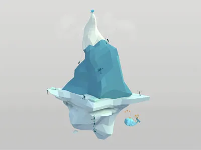 Social Climber Mountain 3d fun illustration mountain polygon twitter