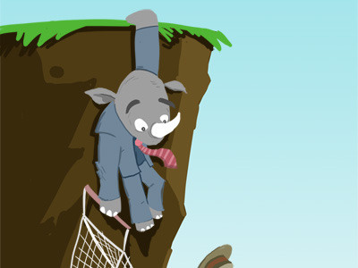 Rhinoceros, Shopping Cart, Hat illustration vector