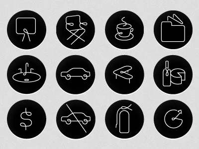 Signs icons minimal signage wayfinding