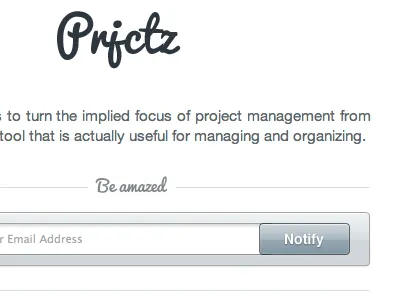 Prjctz - Teasing page notify page prjctz teasing website