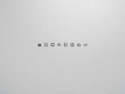 Toolbox Icons audio gradient grid html icons pixels position slideshow test text toolbox video