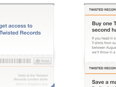 Tweaked appearance and initial state coupon facebook paper perforation