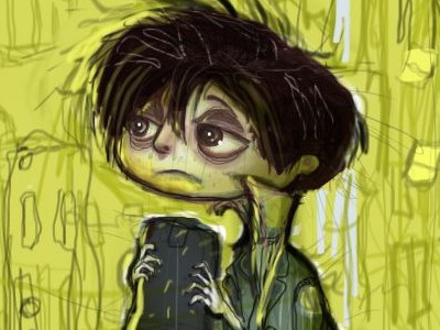Finn's Walk Before Breakfast character design creepy fishy illustration lonely sadness sketch