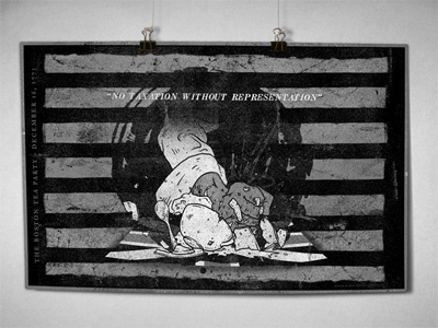 Momentus - Boston Tea Party (final) black and white boston tea party grain grayscale history illustration line art momentus nostalgia vintage