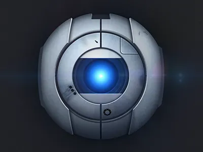 Wheatley - WIP blue flare light metal portal robot wheatley