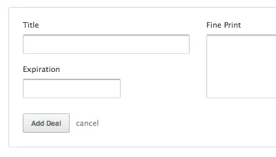 Go ahead... add a deal add deal landr ui white