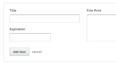 Go ahead... add a deal add deal landr ui white