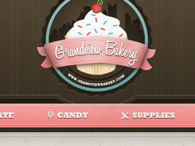 Grandview Bakery bakery menu navigation pink pittsburgh ribbon thread