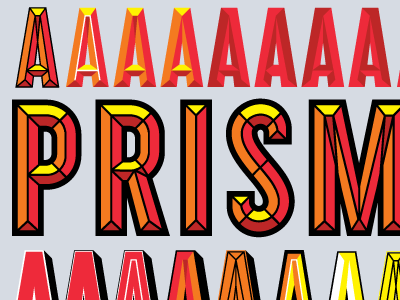 Prismatic 3d alphabet beveled collegiate convex detached shadow drop shadow font font system inline layered lettering matchandkerosene outline prism prismatic prismatique stacked typeface typographic system