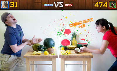 Fruit Ninjas fruit ninja girlfriend parody photograph self portrait