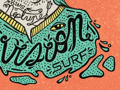 Envision | t-shirt crown dude envision illustration king neptune rad surf surfing t shirt typography