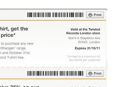 Initial design for some printable coupons coupon facebook paper perforation