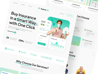 Future Life - Insurance Landing Page advisor agent consultant design finance financial fintech home page insurance insuretech investment landing page policy protection ui ui design uiux web web design website