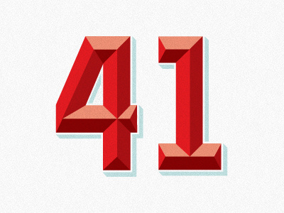 Forty1 blue forty one grain numbers red retro type typography