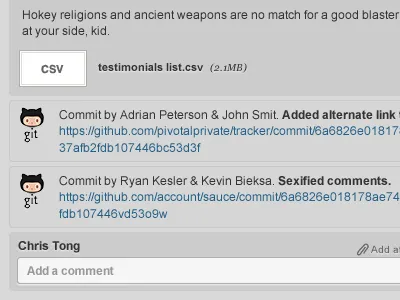 Activity Stream activity attachments comments files git