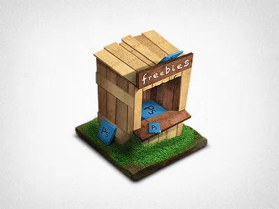 Freebies Booth icon v.2 freebies icon photoshop psd wood