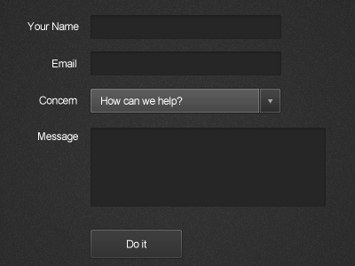 Dark Web Form black charcoal form grey psd ui web