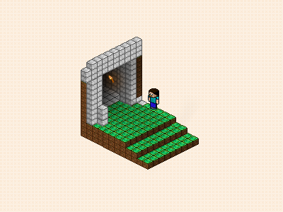 Steve and Caves cave cavern human mine minecraft notch sam jones steve stone torch