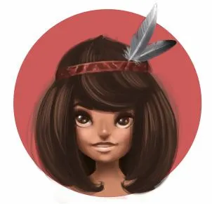 A girl of one of the Indians. girl illustration indian madoyster