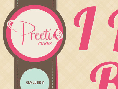 One-page cake / cupcake website mockup blue brown clean cupcake fresh friendly mockup pink simple sleek subtle texture warm