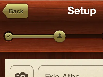 Wardrobe - Setup Screen app application brass closet gold ios iphone paper progress ui wood