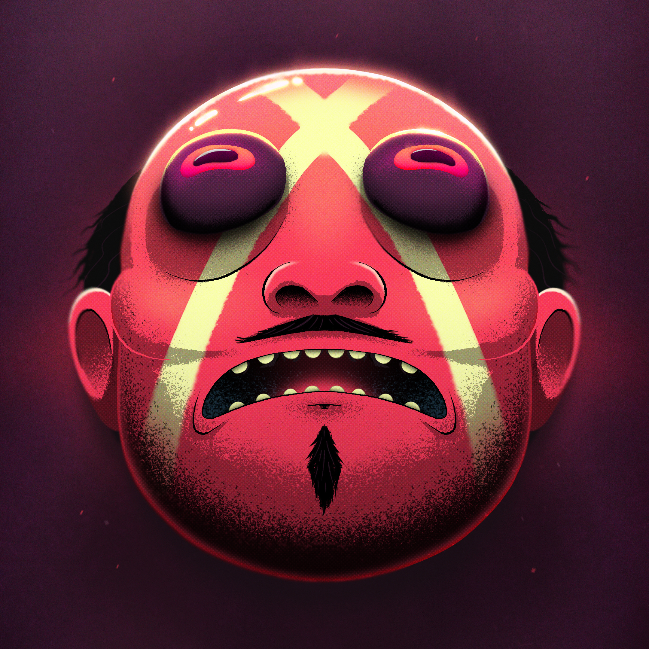 Wrestler Mask character character art character design creepy eyes face fear florian farhay halloween head horror illustration japan man mask masquerade mexico moustache scream wrestler