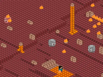 Nether 8 bit 8 bit 8bit fire ghast hell lava minecraft nether pixel sam jones steve underworld