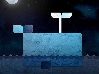 Whale illustration night texture water whale